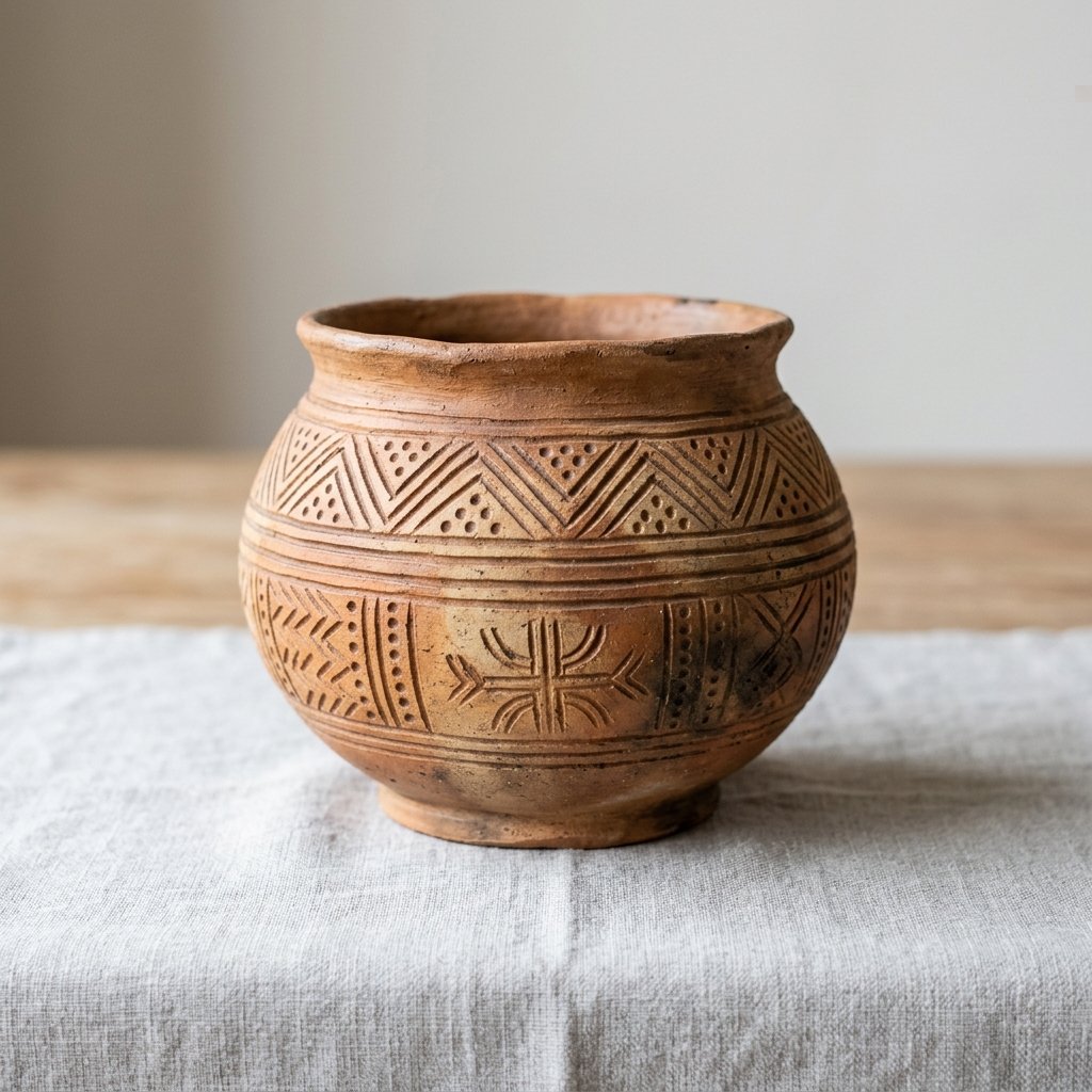 Hand-Molded Clay Water Pitcher
